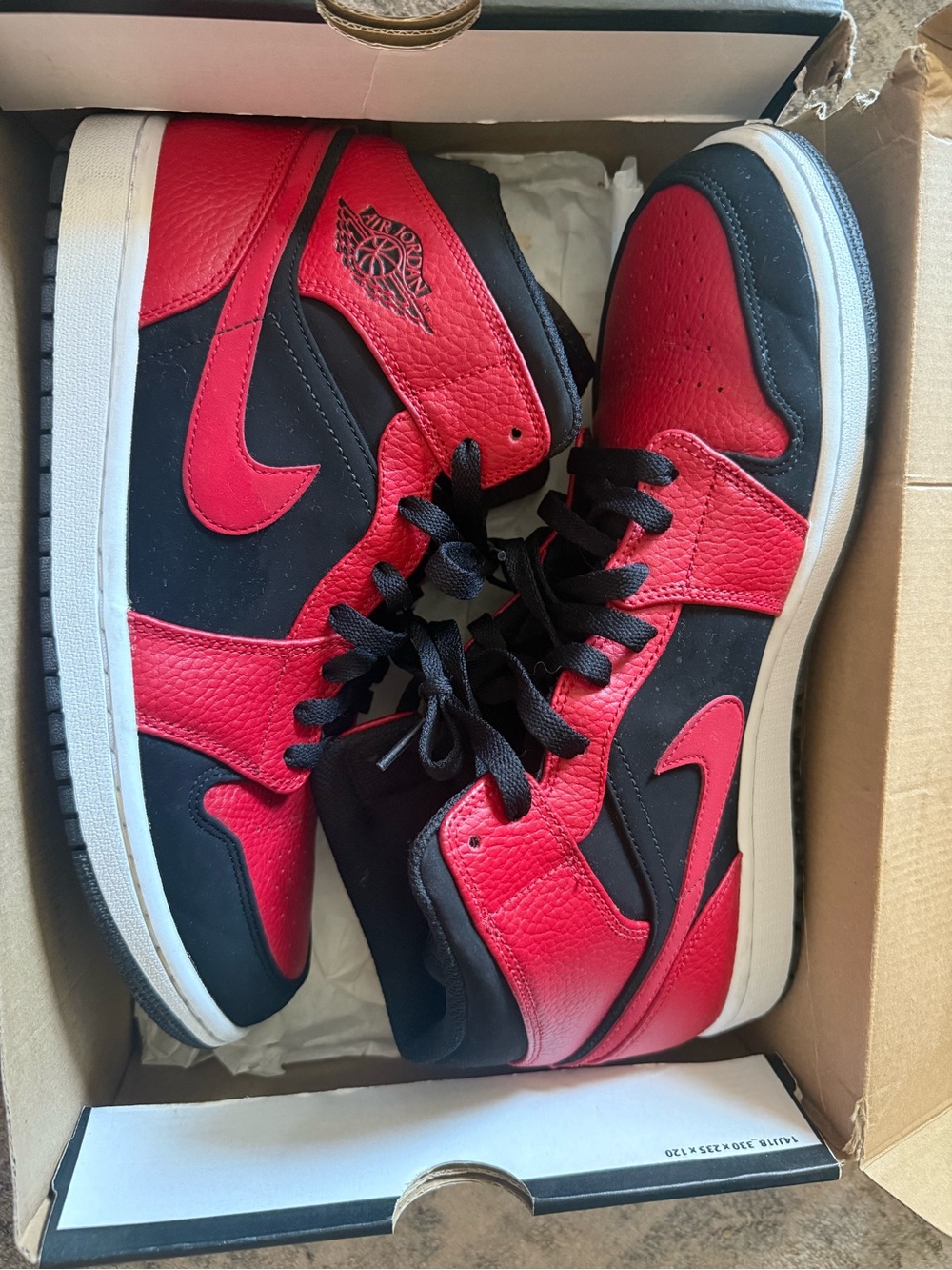 Jordan Black/Red Men's Mid-Top Air Jordans